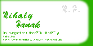 mihaly hanak business card